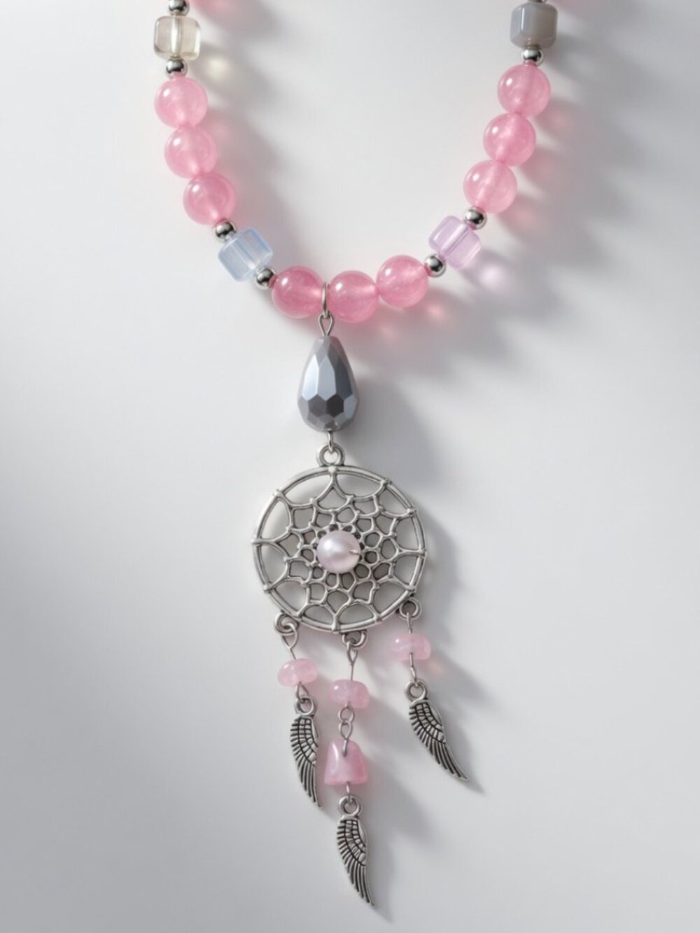 NWT BAG PURSE CHARM DREAM CATCHER SILVER PINK KEY RING KEYCHAIN ACCESSORY